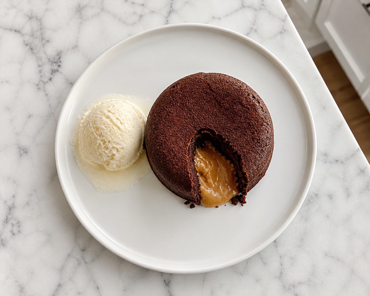 Molten Middle, photographed on white marble in the A More Perfect Supper kitchen