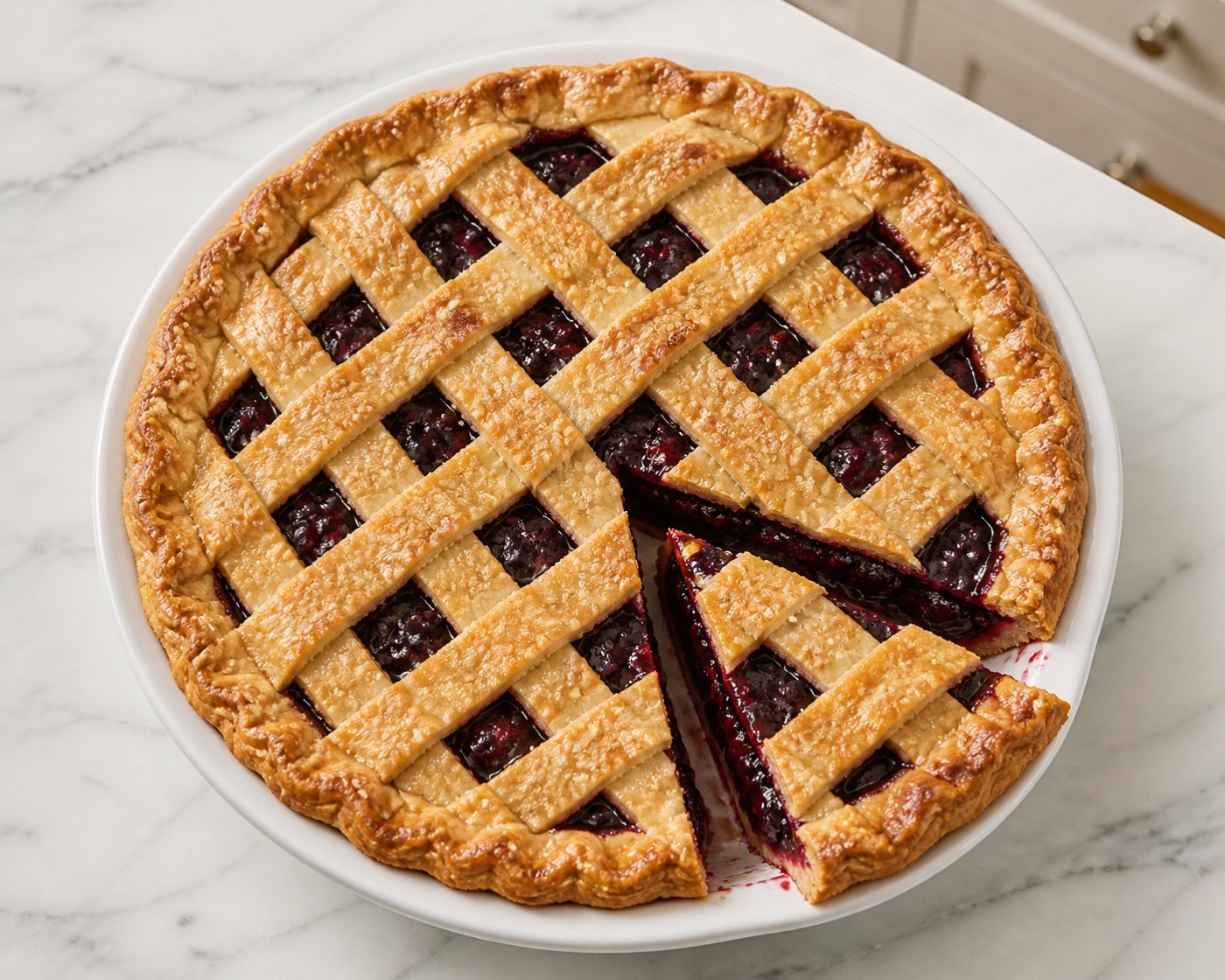The Lattice Agreement, photographed on white marble in the A More Perfect Supper kitchen